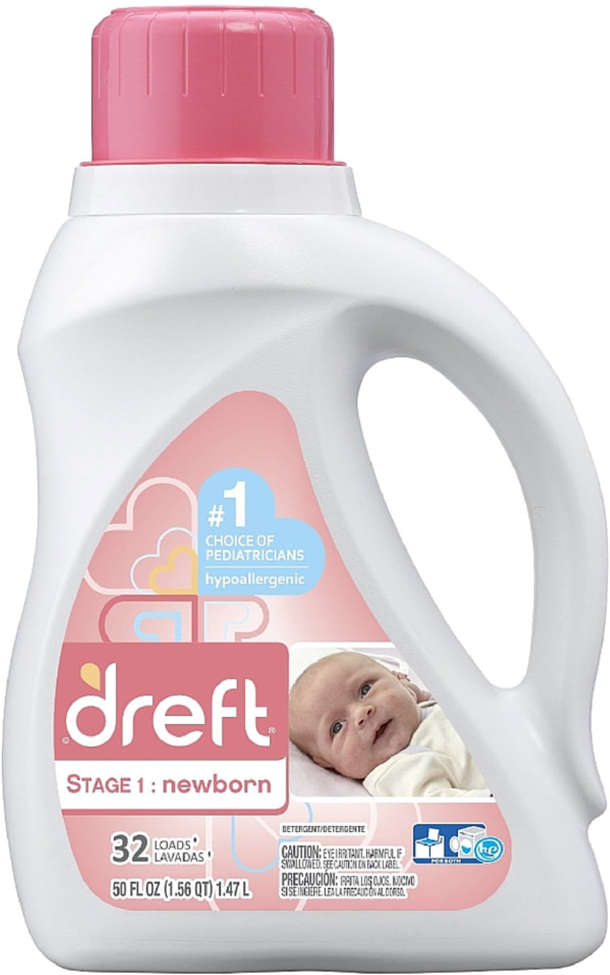Dreft Stage 1 Newborn Liquid Laundry Detergent 50 oz (Pack of 2