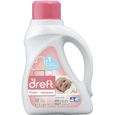 Dreft Stage 1: Newborn Liquid Laundry Detergent 50 oz (Pack of