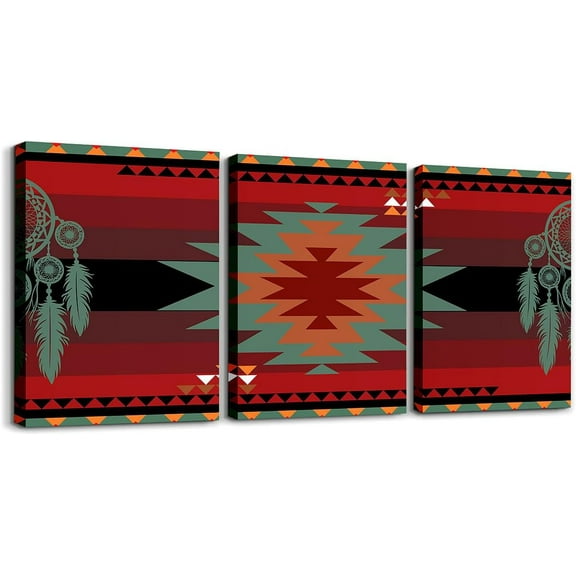 Hieng Pink Western Wall Paintings Southwestern Aztec Canvas Wall Hieng for Living Room Bedroom Boys Girls Exotic Ethnic American Native Posters Pictures Bathroom Wall Decor Boho Hiengwork