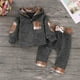 thumbnail image 4 of Odeerbi 3M-3Y Niños Niñas Algodón Conjuntos Sudaderas Con Capucha A Cuadros Conjunto Dos Piezas Cuello Redondo Sudaderas Con Capucha, 4 of 5