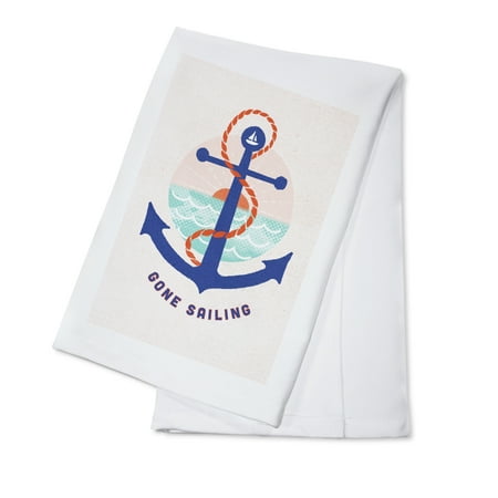 

Dockside Collection Gone Sailing Anchor (100% Cotton Tea Towel Decorative Hand Towel Kitchen and Home)