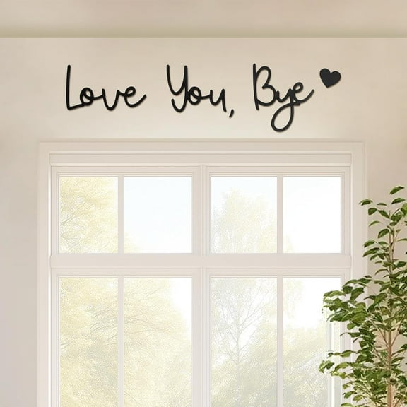 Love You Bye Sign Above Door Topper Decoration, Boho Farmhouse Wall Art Decor Stylish Living Room and Home Wall Decor Gift Hallway Entryway Door Valentine Decorations for Home