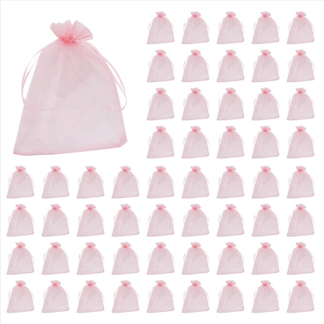 Bolsas de Organza Grandes de 400 Piezas Rosa Rubor, Bolsas de Regalo de de 17 X 23 cm Bolsas de JoyeríA con Cordón para Bodas de Navidad