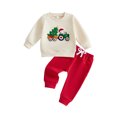 thumbnail image 1 of Conjunto navideño para bebé niño: sudaderas y pantalones con cuello redondo y bordados adorables., 1 of 8