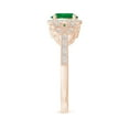 thumbnail image 3 of Angara Natural 1.2 Ct. Emerald with Diamond Halo Ring in 14K Rose Gold for Women (Ring Size: 3.5), 3 of 10
