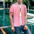 thumbnail image 6 of Lsque Sparkly Pink Glitter Pattern Mens Polo Golf Shirts Funny Graphics Shorts Sleeve Button Shirts Baseball T-shirt-Medium, 6 of 7