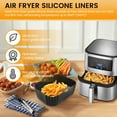 thumbnail image 3 of 2 Pcs Air Fryer Accessories Set Air Fryer Silicone Basket Oven Baking Tray Silicone Pot Liner Steamer Roasting Rack, 3 of 7