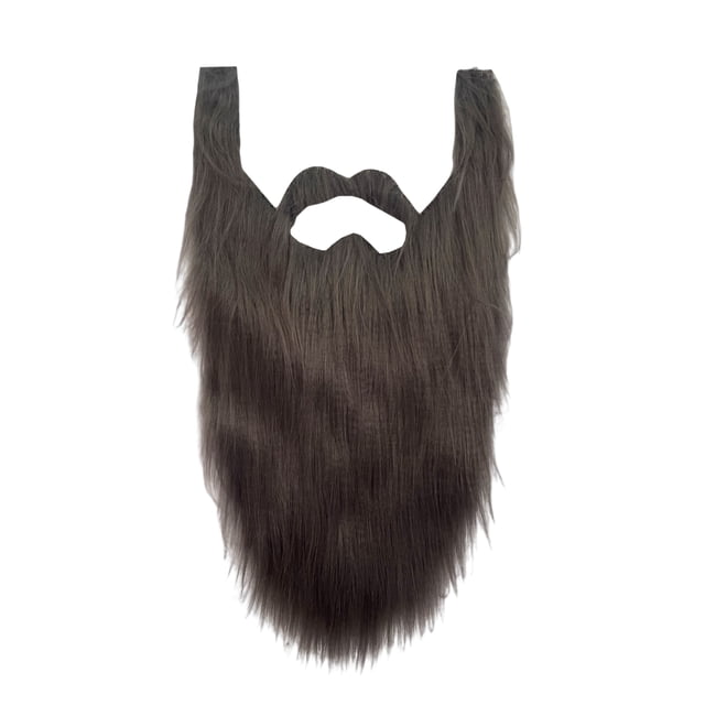 Guardurnaity Barba de Papá Noel, divertida y elástica, accesorio facial novedoso, larga, peluda, suave y para fiestas, disfraz de Navidad. Disfraces de disfraces gris