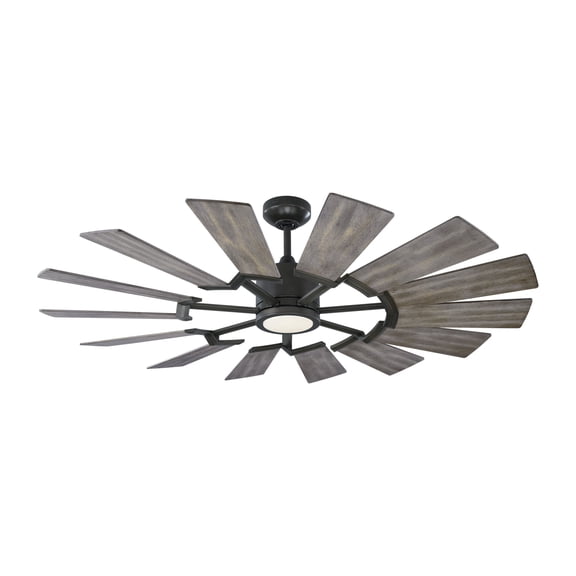 14PRR52AGPD-Visual Comfort Fan Collection-Monte Carlo Fans-Prairie 52-14 Blade 52 Inch Ceiling Fan with Handheld Control and Includes Light Kit in