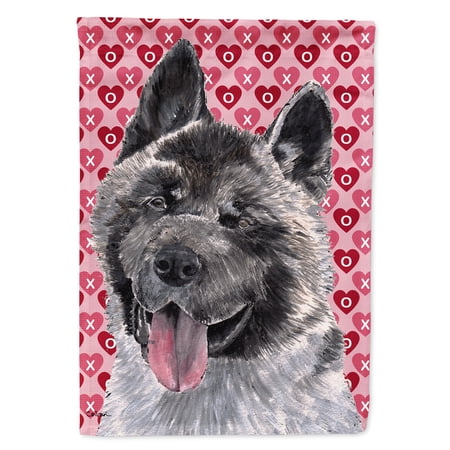 Akita Hearts Love and Valentine's Day Flag Canvas House Size