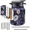 thumbnail image 6 of Vintage Floral Pattern Insulated Teapot With Built-In Infuser, 800Ml Stainless Steel Thermal Carafe With Pressurized Water Dispensing, V-Shaped Spout, Long-Lasting Insulation For, 6 of 9