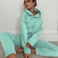thumbnail image 4 of 2 Pcs/Set Women Top Pants Set Hooded Long Sleeve Drawstring Hem Hoodie Stretchy High Waist Ankle-banded Trousers Sport Fitness Tracksuit, 4 of 8