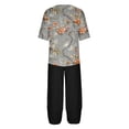 thumbnail image 5 of Nrmvnmi Women's Summer 2 Piece Outfits Casual Floral Prints Short Sleeve Pajama Tops Wide Leg Pants Lounge Sets Tracksuits Mothers Day Gifts, 5 of 5