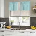 thumbnail image 4 of Aqua Beige Striped Curtain Valances for Windows, Kitchen Valance Window Treatments Panel 2 Pack, Modern Farmhouse Retro Lines Rod Pocket Short Curtains for Bathroom Bedroom 60 x 18 Inch, 4 of 8