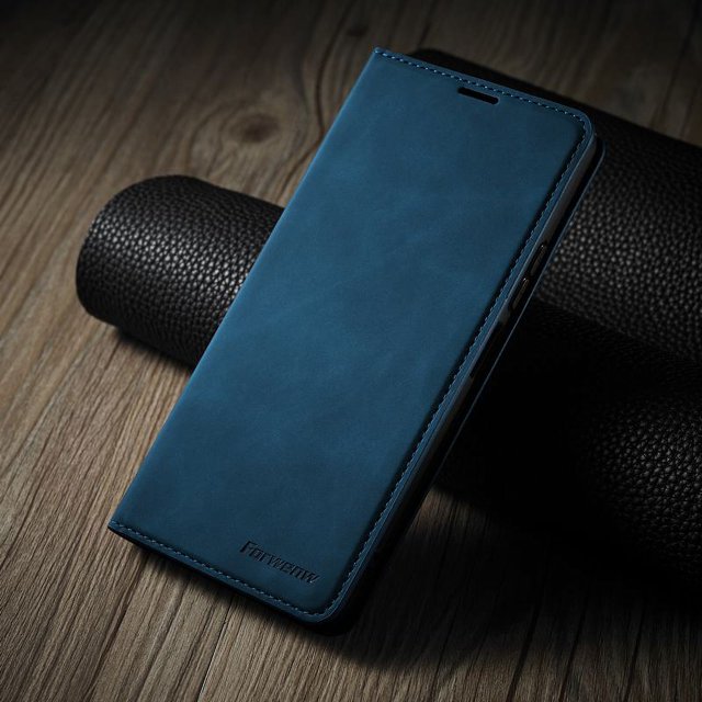 Magnetic Case For Xiaomi Mi Poco X3 Pro X5 X4 F3 M4 Pro Case On Redmi Note 13 11 12 10 Pro Wallet Leather Flip Phone Cover Blue RedmiNote 11ProPlus