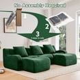 thumbnail image 5 of U-shaped Soft Teddy Fabric Boneless Sofa, Assembly Chaise, No Assembly Required Curved Armrest, Anti-Slip Design 32D High Density Sponge Streamlined Design, Fits Living Rooms Reading Nook (Green), 5 of 11
