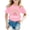 R207 Pink1, variant on Infant Girls T-Shirts Size 1-2 Years Summer School Casual Soft Tees Letter Print Crew Neck Short Sleeve Girls Tees Navy