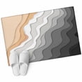 thumbnail image 2 of Abstract Washable Small Entryway Area Rugs 2'x3', Gray Gradient Ocean Beach Waves Low Pile Throw Rug Non-Slip Sturdy Edge Binding Carpet for Front Door Floor Room Entry, 2 of 9
