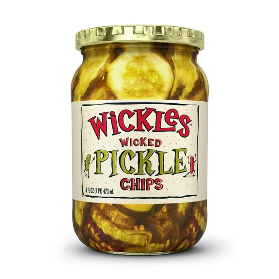Wickles Wicked Pickle Chips, 16 fl oz Jar