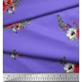 thumbnail image 3 of Soimoi Poly Georgette Fabric Leaves & Anemone Flower Print Sewing Fabric Yard 52 Inch Wide, 3 of 3