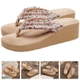 thumbnail image 4 of 1 par de sandalias de mujer estilo bohemio, sandalias de cuña, zapatos de playa de verano, 4 of 6