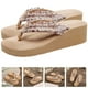 thumbnail image 3 of BRIGHTFUFU 1 par de sandalias de mujer estilo bohemio, sandalias de cuña, zapatos de playa de verano, 3 of 7