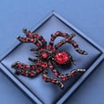 thumbnail image 5 of GKNET 2024 Exaggerated Large Alloy Rhinestone Spider Brooch Cool Halloween Gift-red, 5 of 6