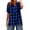 Blue, variant on Vivianyo HD Womens V Neck Plaid Shirts with Short Sleeve, Button Down Roll Up Tops ,Womens Plus,Purple, Size S-5XL