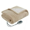 thumbnail image 1 of Beautyrest Poncho-Couverture Électrique Réversible en Sherpa à Molleton, Portable, Beige, 50 x 64, 1 of 4