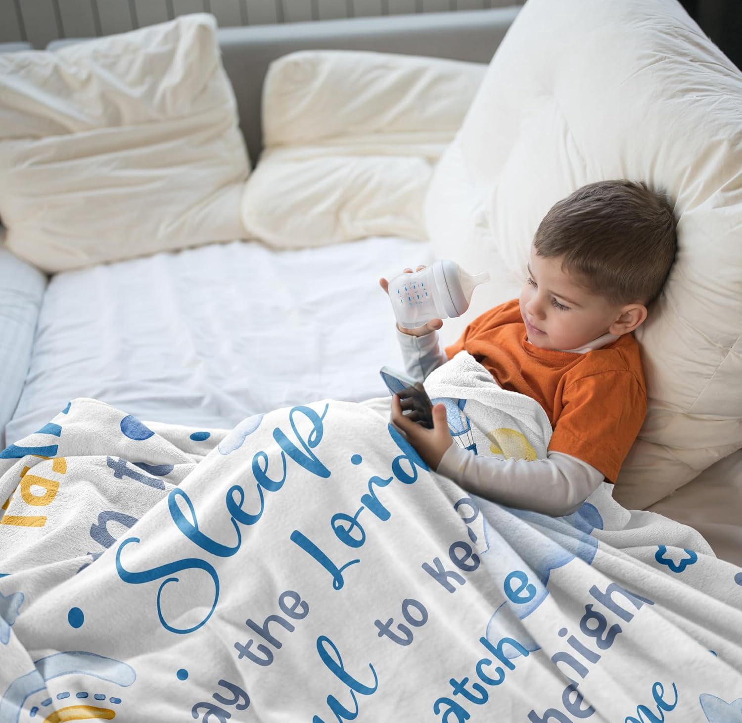Unique Baptism Gifts for Boys Girl Baptismal Blanket 40"x50" Sweet Christian Gifts for Kids Soft Throw Girls Boys Christening Presents for Catholic Religious Baptism Favors