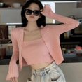 thumbnail image 2 of Womne‘s Fashion Sexy Solid Color Sling + Knit Cardigan Two-piece, 2 of 3