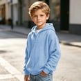 thumbnail image 4 of KyCheLot Boys Hoodie Quarter Zip Long Sleeve Textured Sweatshirt Fashion School day Activewear for Boys Age 3-14, 4 of 9