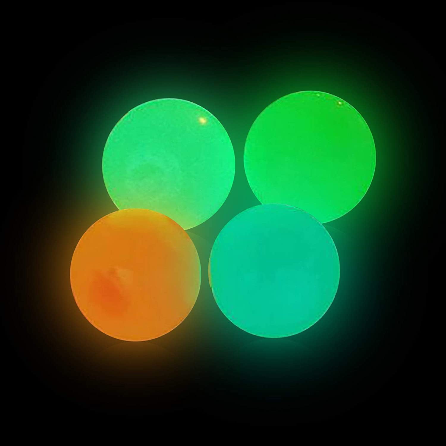 4Pc Fluorescent Sticky Balls for Ceiling Stress Relief Globbles Stress Toys Gift 