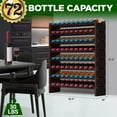 thumbnail image 5 of NutriChef Bamboo Stackable Wine Rack, 8-Tier 72 Bottle Capacity Wine Racks Free Standing Floor, No Tools Assembly, Modular Storage Display Shelf for Kitchen and Cellar 33.5" x 10" x 42", Black, 5 of 6