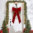 thumbnail image 5 of Large Christmas Bow Ornament 15x30 Inch Velvet Giant Wreath Bows Xmas Tree Topper Ribbon Hanging Bows for Christmas Holiday Home Wall Outdoor Indoor Party Garland Crafts Decoration(Red), 5 of 7