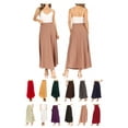 thumbnail image 6 of Women's Casual Solid High Waisted Flare A-line Long Skirt with Elastic Waistband, 6 of 6