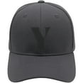 thumbnail image 2 of Daxton Structured Curve Visor Bill Baseball Hat 3D Capital Alphabet Letters, Charcoal Hat Black Letter Y, 2 of 3