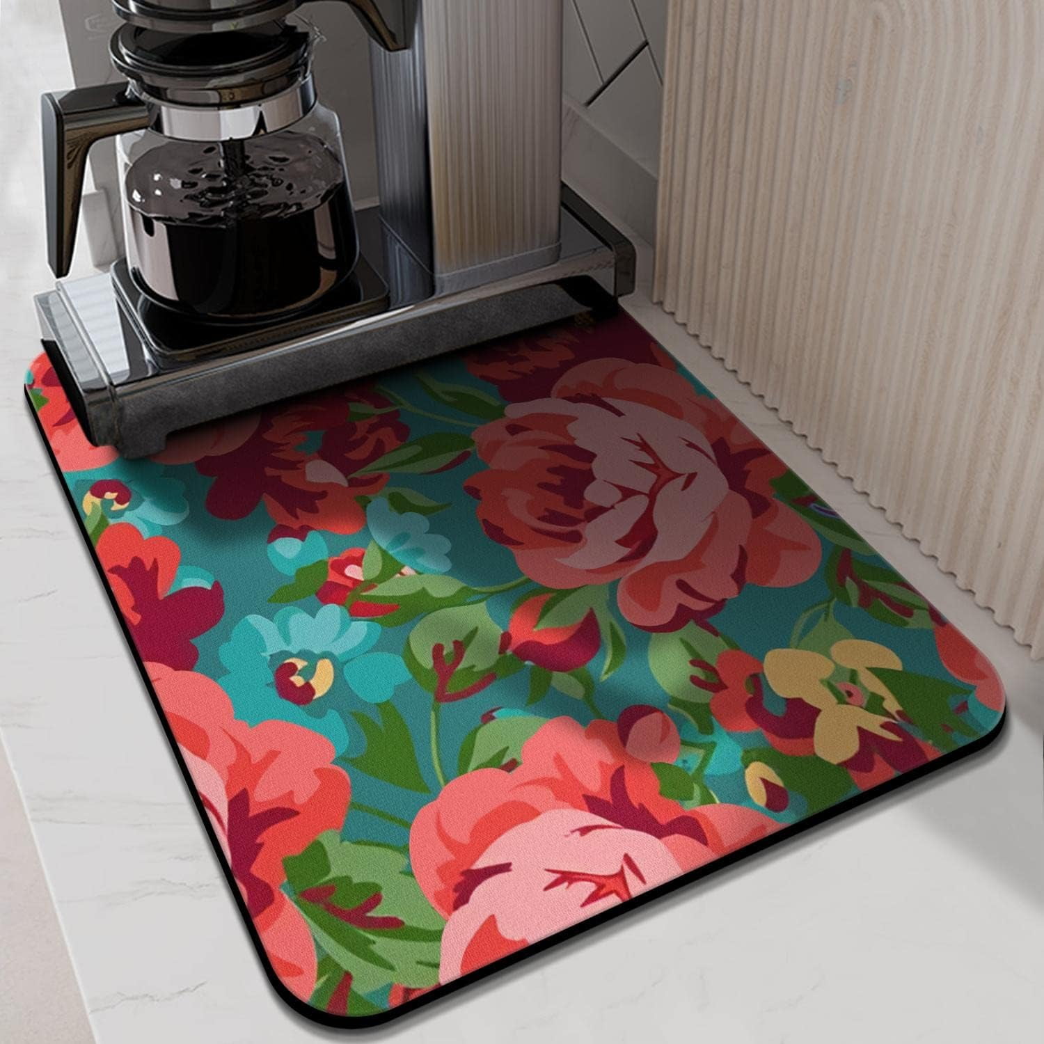 Washable Rubber Pioneer Dish Drying Mats for Kitchen Counter Home Large Coffee Bar Pad Accessories and Decor for Utensils Stemware 18''x24''