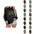 thumbnail image 1 of Chandail Graphique Trèfle de la Saint-Patrick pour Femmes 2026 Tendance à Manches Longues Col Rond Chandail Femmes chandail, 1 of 6