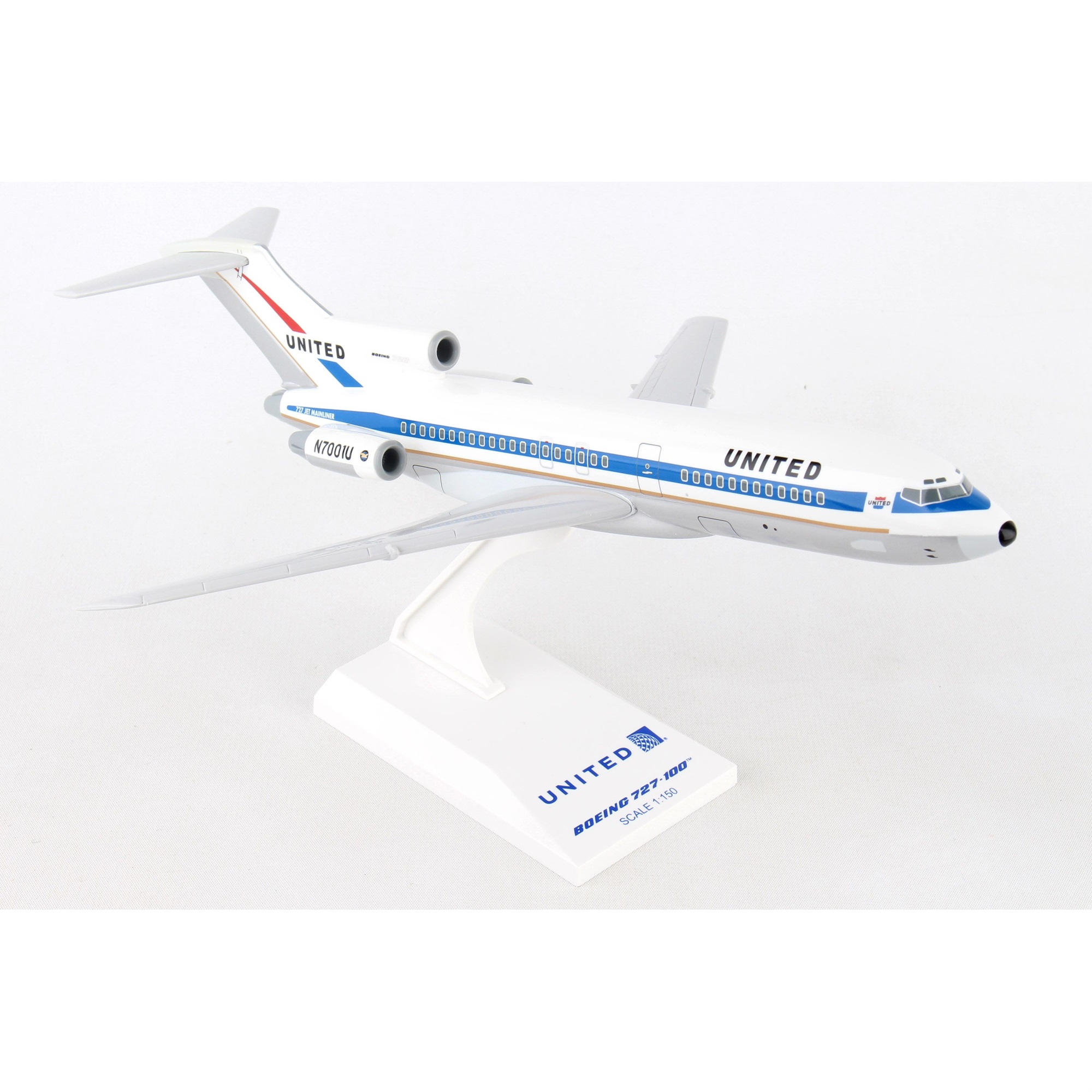 Skymarks SKR896 United 727100 1150 Museum of Flight Airplane Model