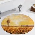 thumbnail image 4 of Sunflower Washable Round Rug -Circle Area Rugs for Nursery Bedroom, Vintage Non Slip Non Shedding Low Pile Carpet for Living Room Coffee Table Entryway, 4 of 7