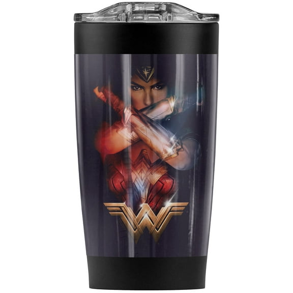 Wonder Woman Movie Arms Crossed Stainless Steel Tumbler 20 oz Coffee Travel Mug/Cup, Vacuum Insulated & Double Wall with Leakproof Sliding Lid | Great for Hot Drinks and Cold Beverages