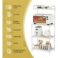thumbnail image 6 of 4-Tier Kitchen Storage Cart with Microwave Stand, White Metal Bakers Rack for Oven and Utensils, 6 of 6