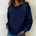 thumbnail image 3 of Otntypg Denim Sweatshirts for Women Fashion Long Sleeve Pullover Tops Trendy Oversized Casual Crew Neck Basic Jean T-Shirts Dark Blue L, 3 of 10