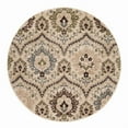 thumbnail image 2 of Superior Oriental Vintage Floral Damask Power-loom Indoor Area Rug, 5' Round, Beige-Brown, 2 of 5