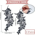 thumbnail image 4 of 3Pair Black Embroidered Floral Appliques Lace Fabric Patches Flower Trim Applique Sew on Polyester Ornament Accessories, 4 of 6