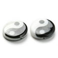 thumbnail image 3 of 20pc Printed Natural Freshwater Shell Beads Yin Yang Flat Round Beads Black 11~12x3~3.5mm Hole: 0.8mm, 3 of 3