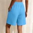 thumbnail image 6 of Edvintorg Bermuda Shorts for Women Knee Length Elastic Waisted Breathable Lightweight Loose Fit Casual Short Women Summer Clothes Sky Blue XXL, 6 of 6