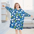 thumbnail image 5 of FORMRS Wearable Blanket Hoodie with Sleeves for Kids Cozy Flannel Sweatshirt, Blue Dots, 5 of 7