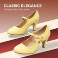thumbnail image 6 of Chase & Chloe Mary Jane Shoes Women Oxford Pumps - Cute Low Kitten High Heels - Retro Vintage Shoes for Women 1950s Mary Janes Round Toe Shoe with Ankle Strap - Women Dress Shoes, 6 of 6